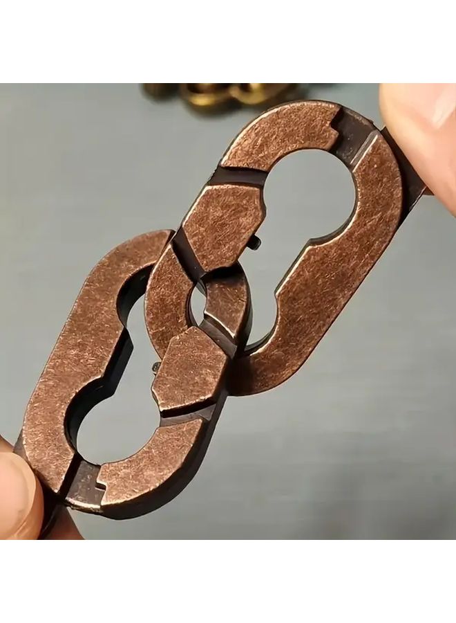 Bronze Unlocking Puzzle Toy Pair Metal Brain Teaser Game For Adults - Image 5